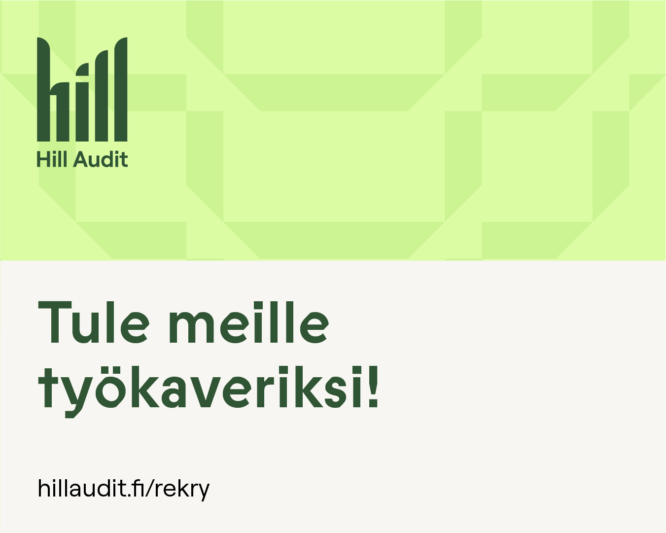 Hill Audit – Työpaikkailmoituksen kuva